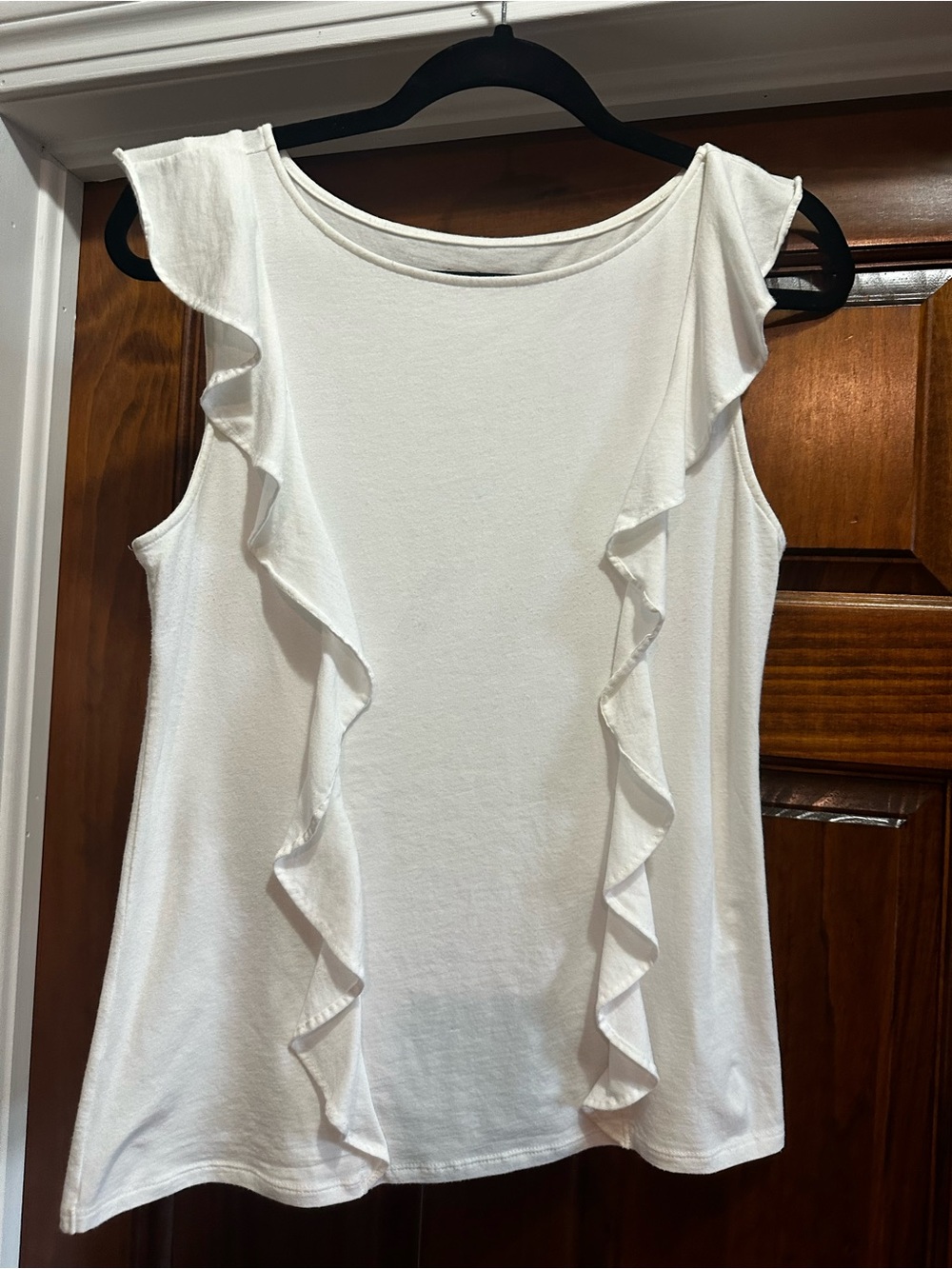 Lilly Pulitzer White Ruffle-Trim Sleeveless Tank
